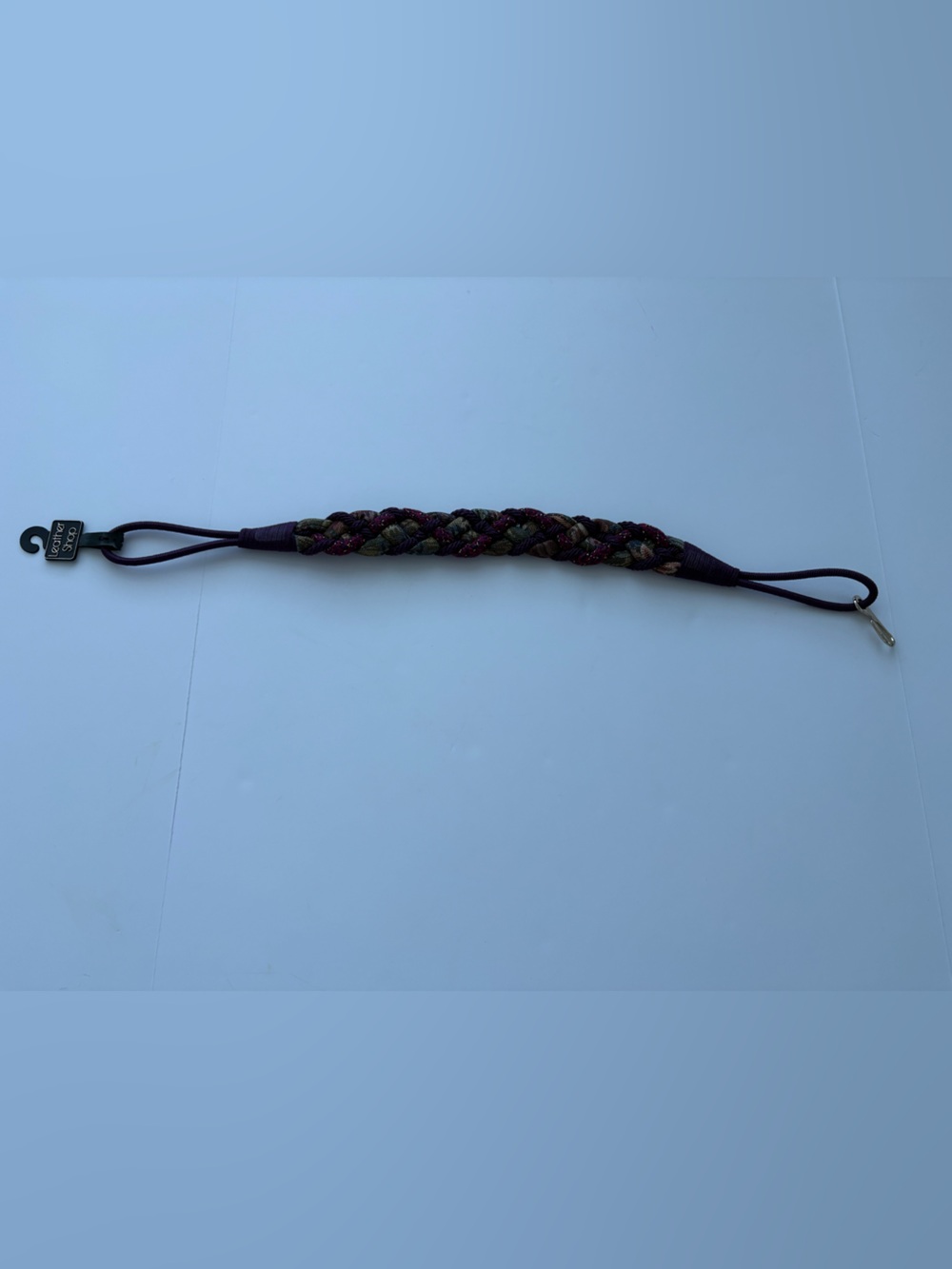 Braided Cord Statement Waist Belt Purple Metallic Multicolor Hook Closure